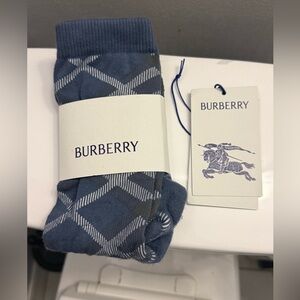 Burberry Checkered Blue Dress Socks